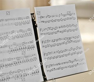 Printed Music on a music stand-Andy Firth Music